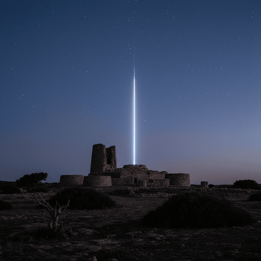 Orizzonte sardo al crepuscolo verso la luce
