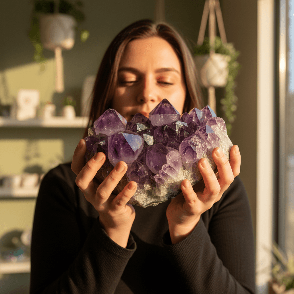 Geode di ametista grezza